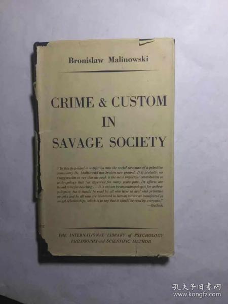 Crime and Custom in Savage Society