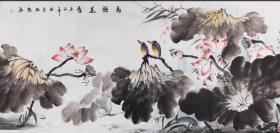 画家刘敏艳：花鸟“鸟语画香”，包邮，保真，折叠发货。