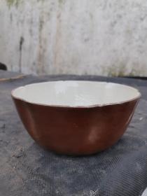宋代定窑紫金釉花边碗