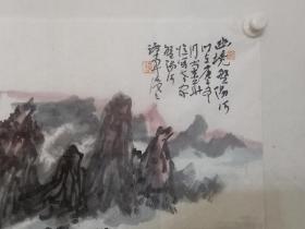 保真书画，当代山水名家，解放军国防大学书画研究院副院长，画家谭开《幽境》四尺整纸山水画一幅。