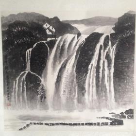 黄云 国画 山水 黄果树飞瀑