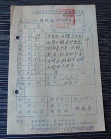 1954年-上海市提篮桥区中心小学-成绩报告单-五年级