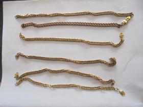 90年代金属小手链、挂链、  6条（长22厘米左右） 合售