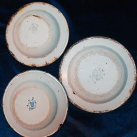 60年代  白搪瓷盘  3种