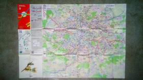 旧地图-大巴黎地图法文版(1991年6月7)2开8品