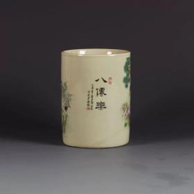 景德镇陶瓷 八仙笔筒