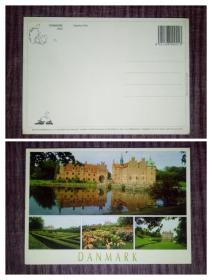外国明信片，丹麦原版，城堡建筑风光，品如图.