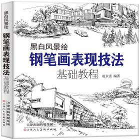 全新正版 黑白风景绘 黑白百花绘 铅笔画钢笔画表现技法基础教程从入门到精通零基础学绘画 黑白画意 建筑风景速写线描画初学者绘画技法