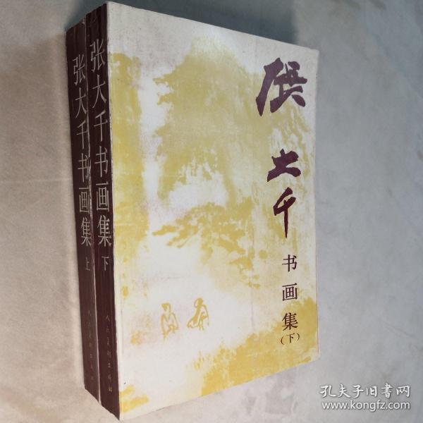 张大千书画集 上下册 32开 平装本 良知 金光 编  人民美术出版社 1993年1版2印 私藏 自然旧 全新品相