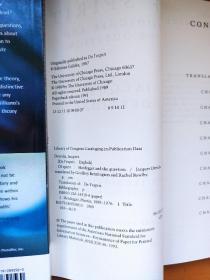 Of Spirit: Heidegger and the Question  Jacques Derrida translated By  Geoffrey Bennington and Rachel Bowlby [法] 雅克·德里达 德希达 海德格尔 海德格 英文原版 论精神 海德格尔与问题