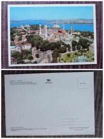 外国明信片，土耳其原版，伊斯坦布尔索菲亚教堂，品如图
