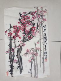 北京著名花鸟画家魏斗作品3平尺保真