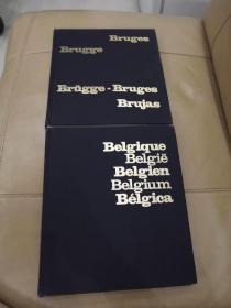 法文原版 1984年欧洲历史画册【16开精装铜版纸两本一套合售】Bruges Bruge/Belgique Belgie