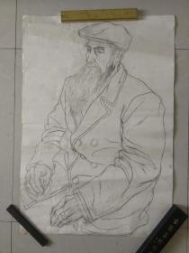 湖北美院老师或学生素描一件（作者待考证，有功底），包快递。