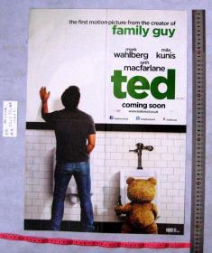 《泰迪熊+电影世界杂志画》电影海报画墙贴画装饰画 Ted