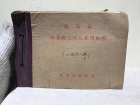 临海县城西区1971年农业税征收入库明细账（细分到每一个生产小队）