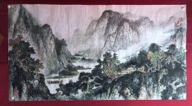 书画原作10307，著名画家【周仁辉、何俊德】山水画，江山如画