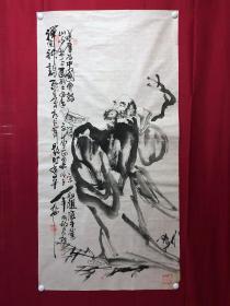 书画原作10336，著名画家【周仁辉、吕君柏】人物画，禅宗神韵