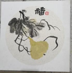 纯手绘卡纸国画