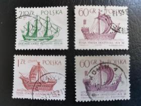 波兰邮票（船）：1965帆船 4枚