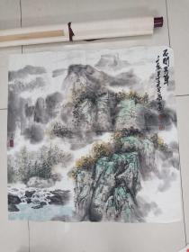 中国美协会员西安著名山水画家李文昌作品4平尺保真