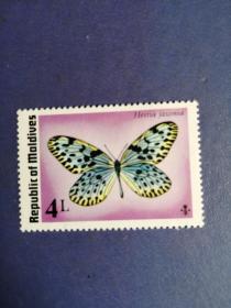 外国邮票  马尔代夫邮票  1975年 蝴蝶（无邮戳新票)