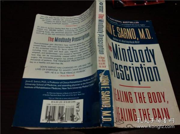 英法德意等原版外文 The Mindbody Prescripion john e sarno,m.d. WARNER BOOKS 1998年 大32开平装