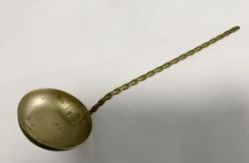 铜杂件老铜勺汤勺麻花柄民俗老物件