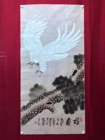 书画原作10401，著名画家【周仁辉、何俊德】工笔花鸟画，雄鹰图