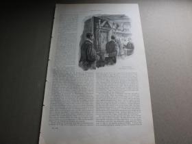 7【百元包邮】1895年木刻版画《beim hammelsprung》（beim hammelsprung）反面平版画《会议室的女像柱》（eck-karyatide im sitzungssaal）尺寸约41*28厘米（货号603198）