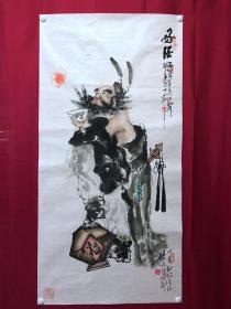 书画原作10349，著名画家【周仁辉、何俊德】人物画，好酒