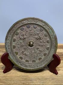 旧藏老青铜人物镜，包浆厚重，保存完好