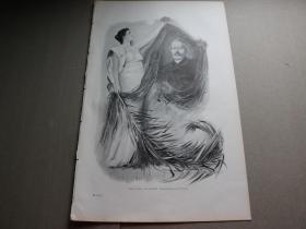 7【百元包邮】1895年平版印刷画《古斯塔夫·弗赖塔格》(Gustav Freytag)尺寸约41*28厘米（货号603202）