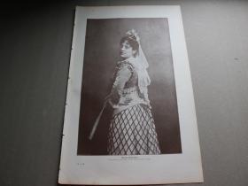 7【百元包邮】1895年平版印刷画《女管家特雷泽》（Therese Rothhauser）尺寸约41*28厘米（货号603203）