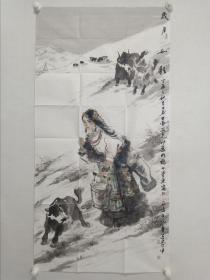 保真书画，当代优秀人物画家，画牛名家毛伟，四尺整纸人物画《岁月如歌》一幅
        现为中国戏曲学院教授、中国美术家协会会员、中国民主建国会员。这几年来，创作了大量的人物画作品和水墨牦牛作品，在国内外举办了多次展览，个人作品曾被多家报纸和专业刊物专题介绍。