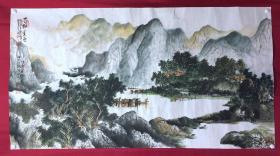 书画10405，著名画家【周仁辉、何俊德】山水画，蜀乡秀色