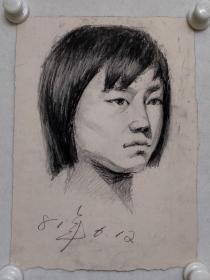 40年前美院老素描一幅，尺寸:36×26处理旧物，真假不辨，买家自鉴