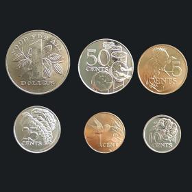 美洲特立尼达和多巴哥6枚硬币套币 年份随机 外国硬币 全新