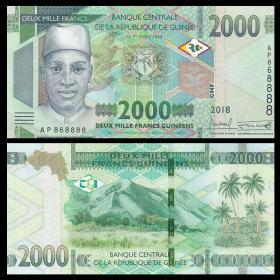特价几内亚2000法郎 纸币 2018(2019)年 全新UNC P-NEW