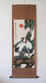 夏汝成（四川成都著名花鸟画家，刘既明弟子 ）1990年作《鹤寿图》