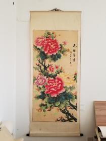 河南著名画家 傅文忠 国画“花开富贵”