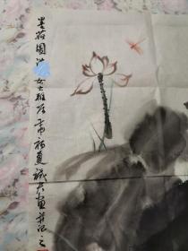 绘画   作者    王诚君    此幅荷花是王先生赠送某知名人士的作品