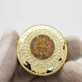 新款金字塔点漆龙币玛雅纪念币 墨西哥阿兹特克金币日冕币现货