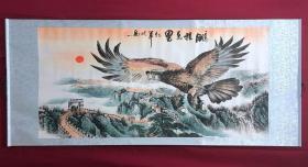 书画10453，工笔花鸟画，鹏程万里，卷轴