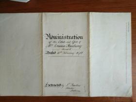 1911年英文契约一份，档案用纸（有水印），盖有红色钢印一枚，其他印章一枚