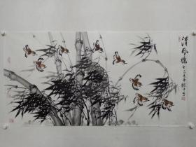 北京名家魏斗先生国画一幅《清风徐徐》，展览作品