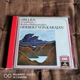 東芝EMI 西贝柳斯-第2交响曲/卡拉扬 KARAJAN/SIBELIUS 东芝细字1M TO版