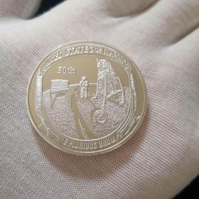 美国2019年阿波罗11号登月50周年精制版纪念银币