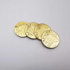 4枚套装币非洲赞比亚纪念币镶钻豹金币 野生动物象纪念币外币硬币