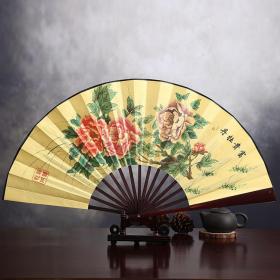 折扇夏季10寸绢布扇子男女情侣扇中国风礼物婚礼布置牡丹梅花扇子